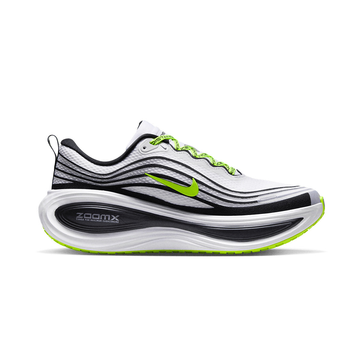 NIKE MEN VOMERO PLUS X DISTANCE - WHITE/METALLICSILVER/BLACK/VOLT