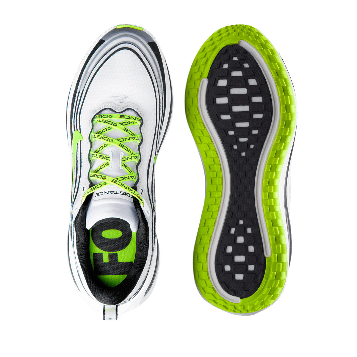 NIKE MEN VOMERO PLUS X DISTANCE - WHITE/METALLICSILVER/BLACK/VOLT