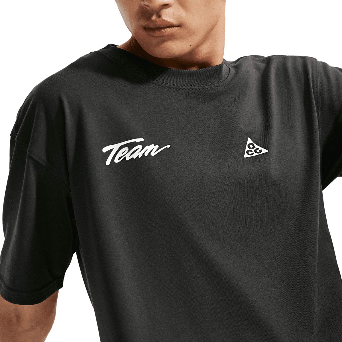 NIKE MEN ACG DRI FIT TEE LSE ACRD LT - DKSMOKEGREY