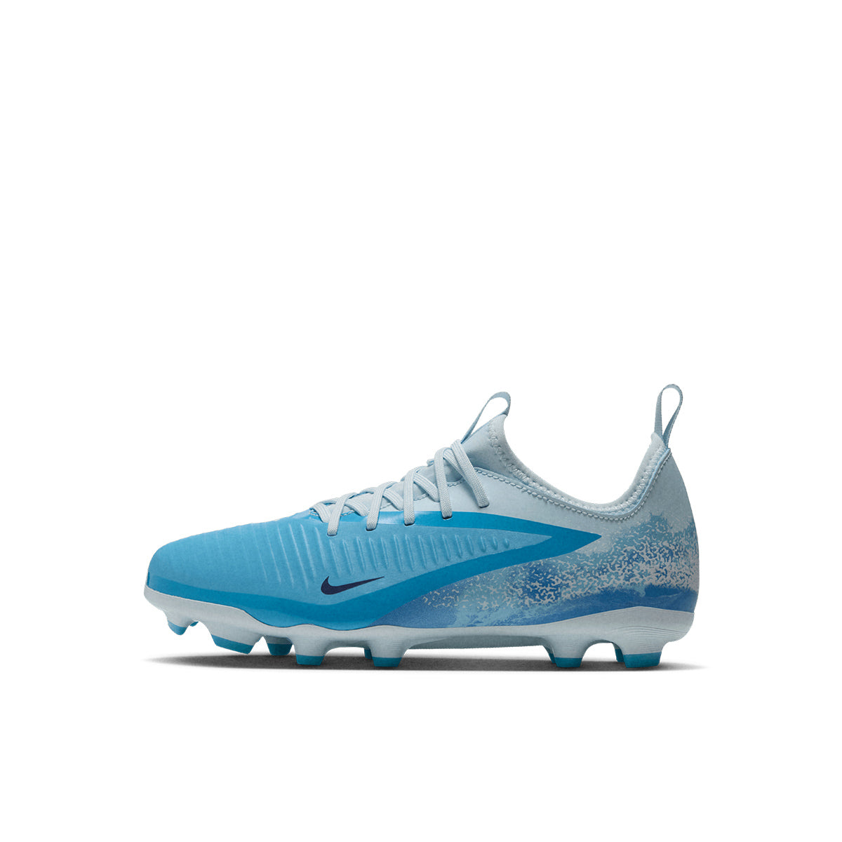 NIKE JR PHANTOM 6 LOW ACADEMY ERLING HAALAND FG/MG - BALTIC BLUE/BLUE ECLIPSE/GLACIER BLUE