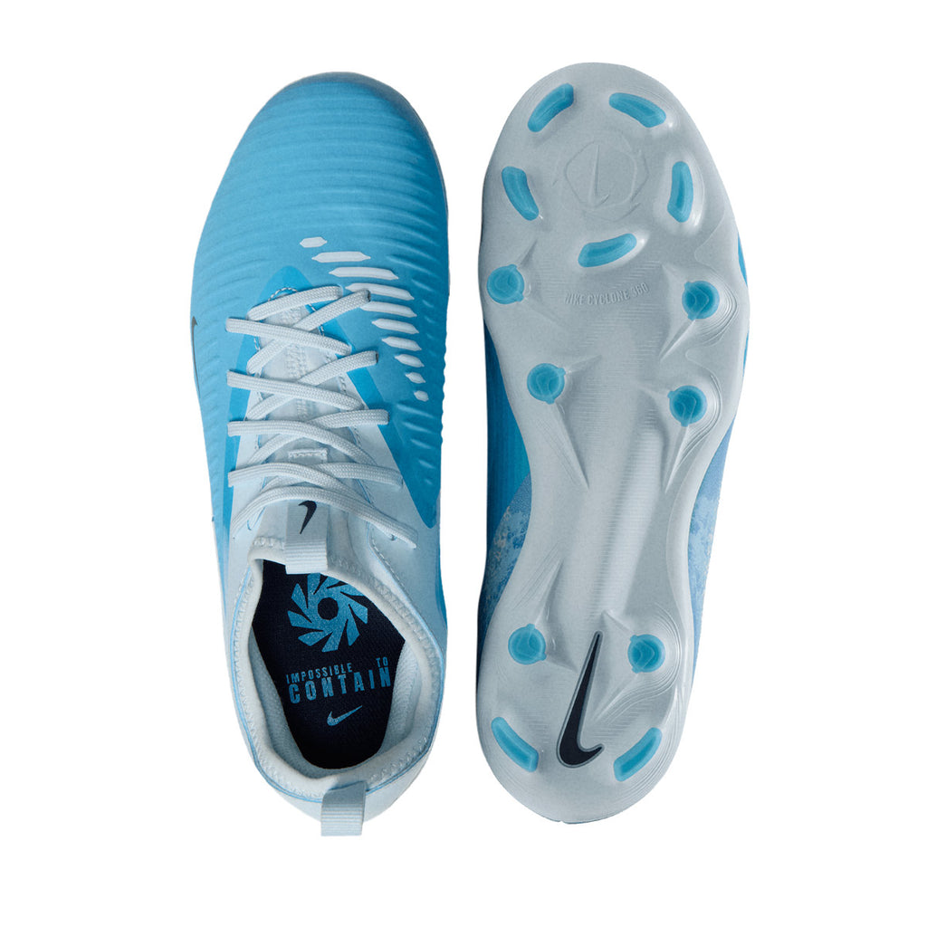 NIKE JR PHANTOM 6 LOW ACADEMY ERLING HAALAND FG/MG - BALTIC BLUE/BLUE ECLIPSE/GLACIER BLUE