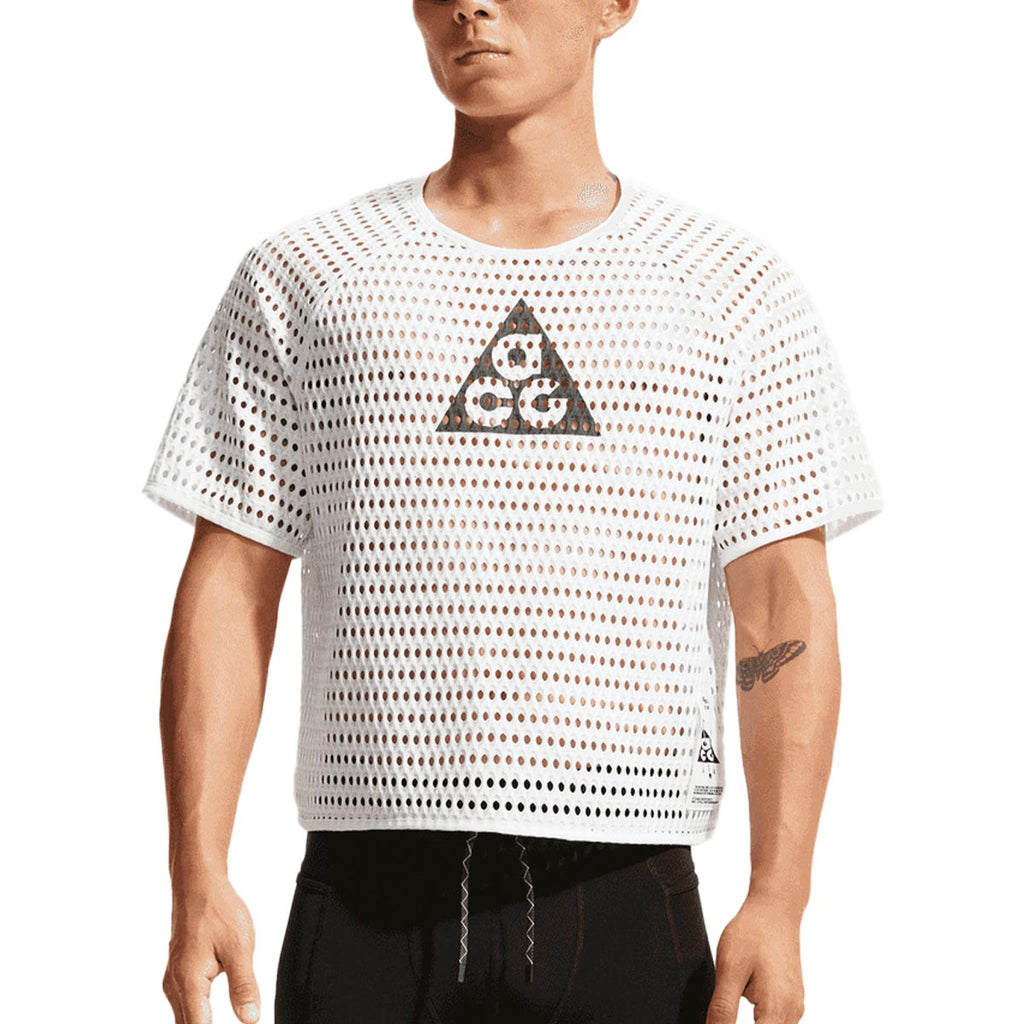 NIKE MEN ACG RADICAL AIRFLOW SHORT SLEEVE TOP - WHITE/ANTHRACITE