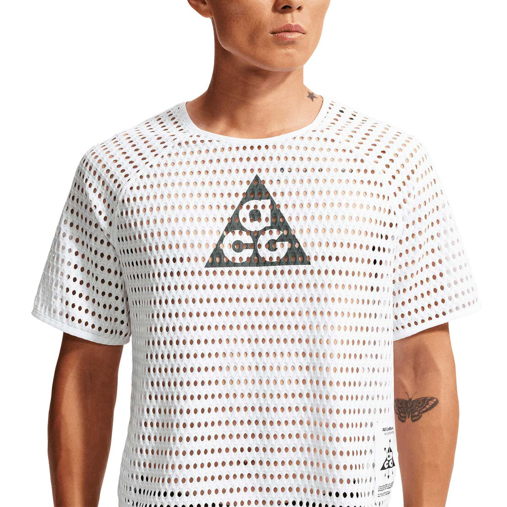 NIKE MEN ACG RADICAL AIRFLOW SHORT SLEEVE TOP - WHITE/ANTHRACITE