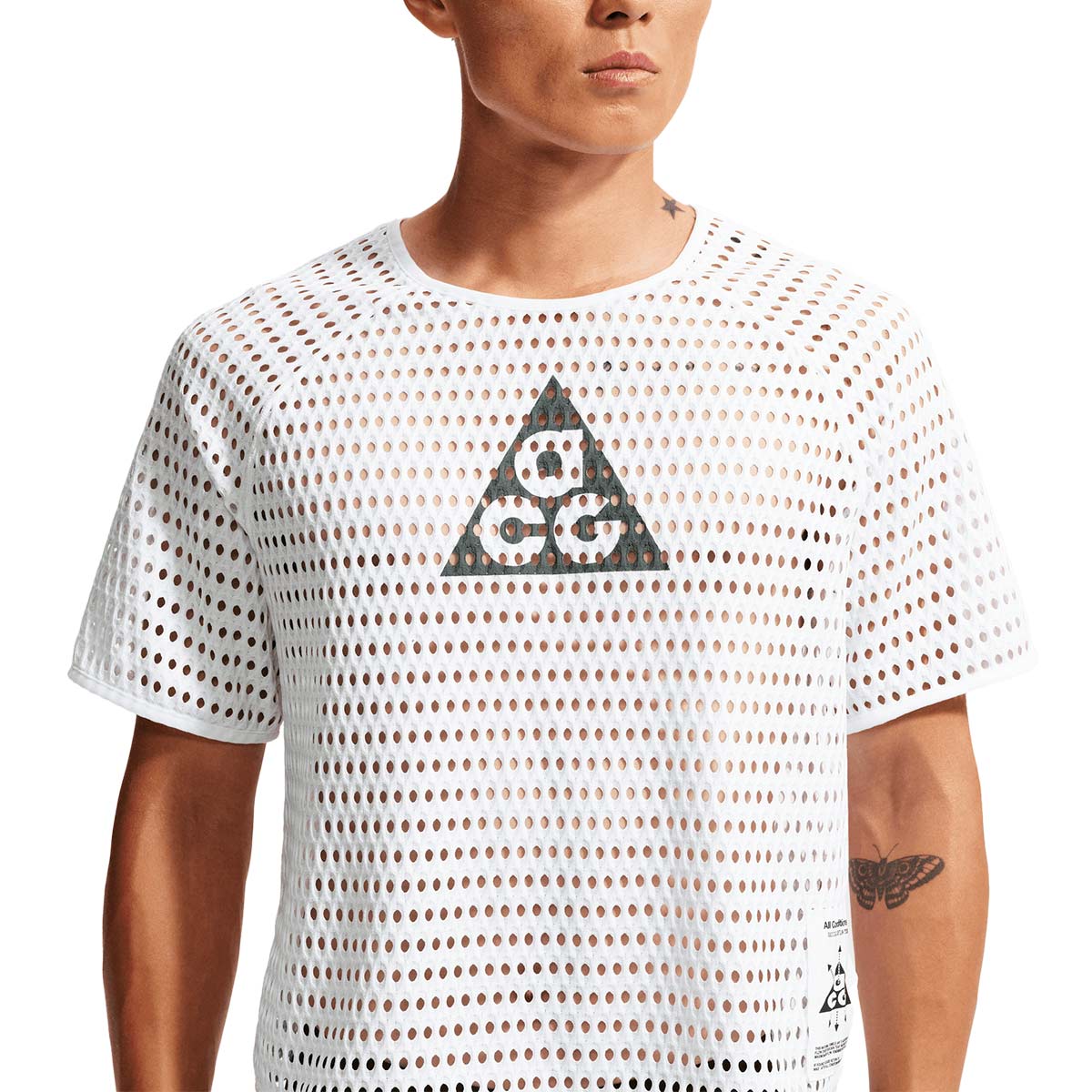 NIKE MEN ACG RADICAL AIRFLOW SHORT SLEEVE TOP - WHITE/ANTHRACITE