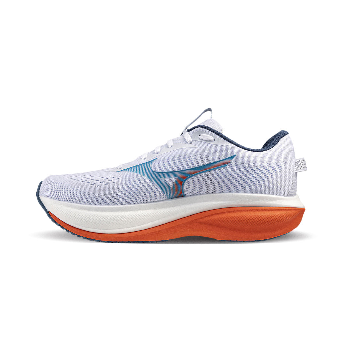 MIZUNO MEN WAVE RIDER 30 2E - WHITE/BLUEJEWEL/ORANGE