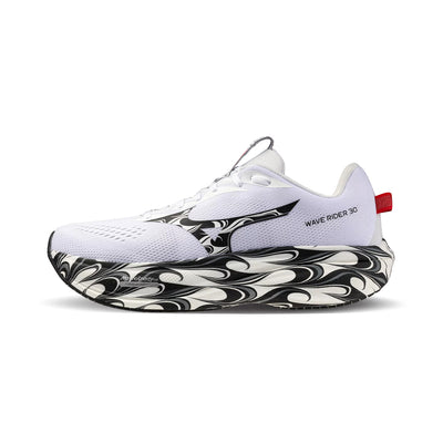 MIZUNO WAVE RIDER 30 DISCLOSURE - WHITE/BLACK/HIGHRISHRED