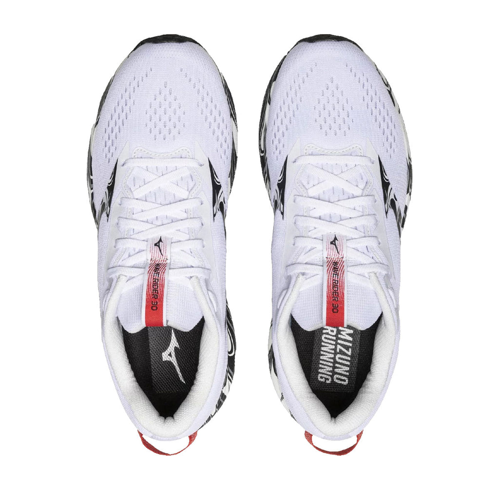 MIZUNO WAVE RIDER 30 DISCLOSURE - WHITE/BLACK/HIGHRISHRED