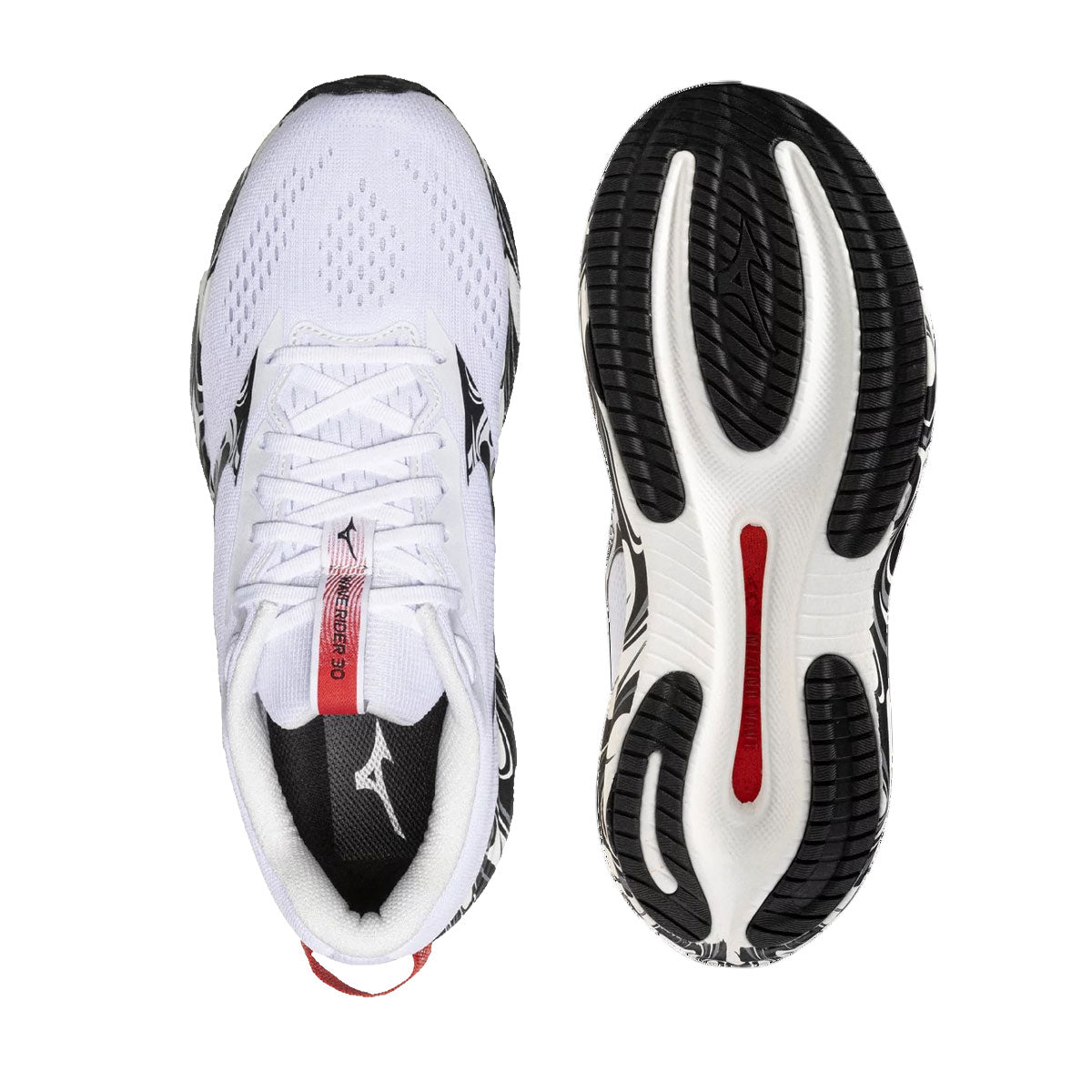 MIZUNO WAVE RIDER 30 DISCLOSURE - WHITE/BLACK/HIGHRISHRED
