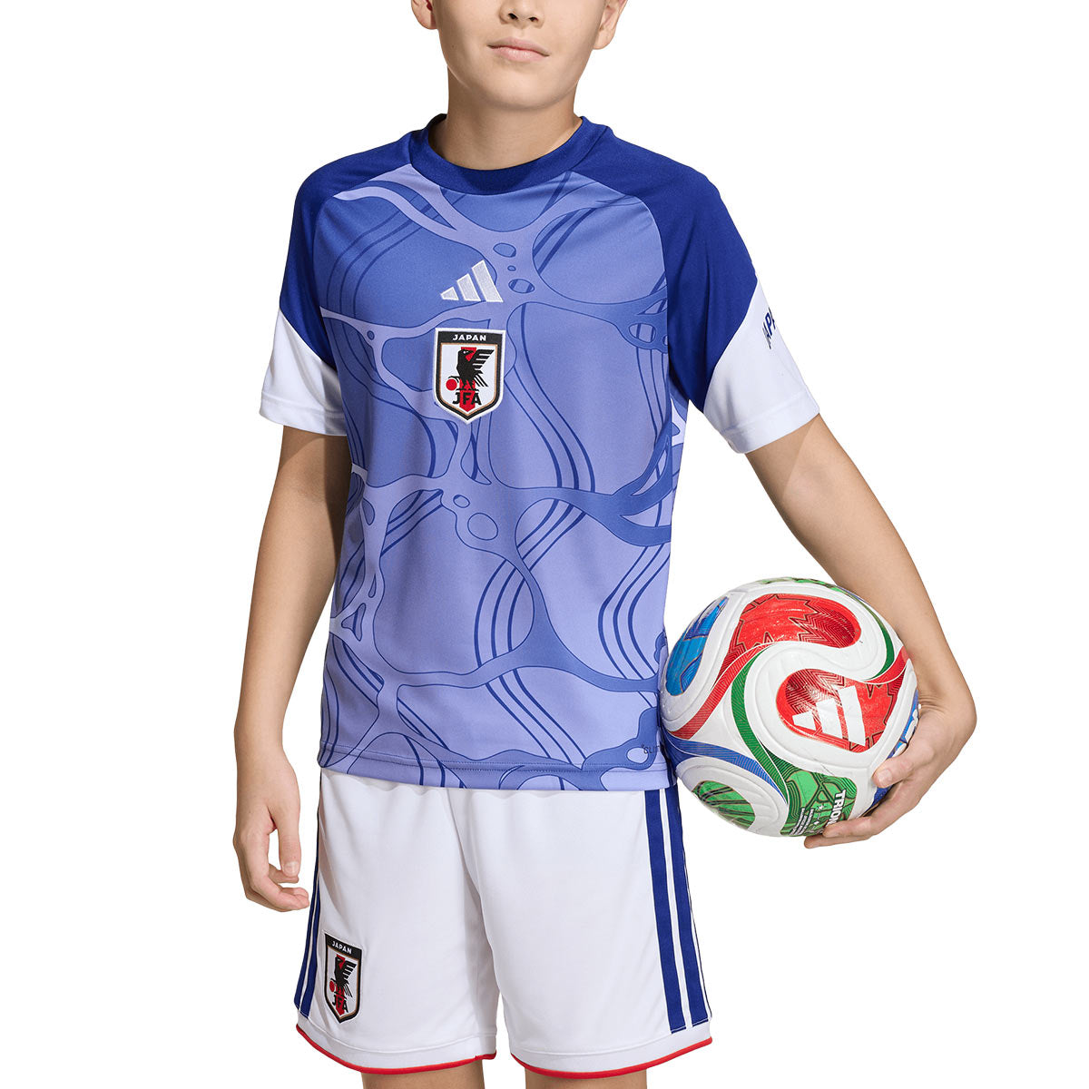 ADIDAS JAPAN 2026 HOME KIDS PRE SHIRT - WHITE/JAPAN BLUE
