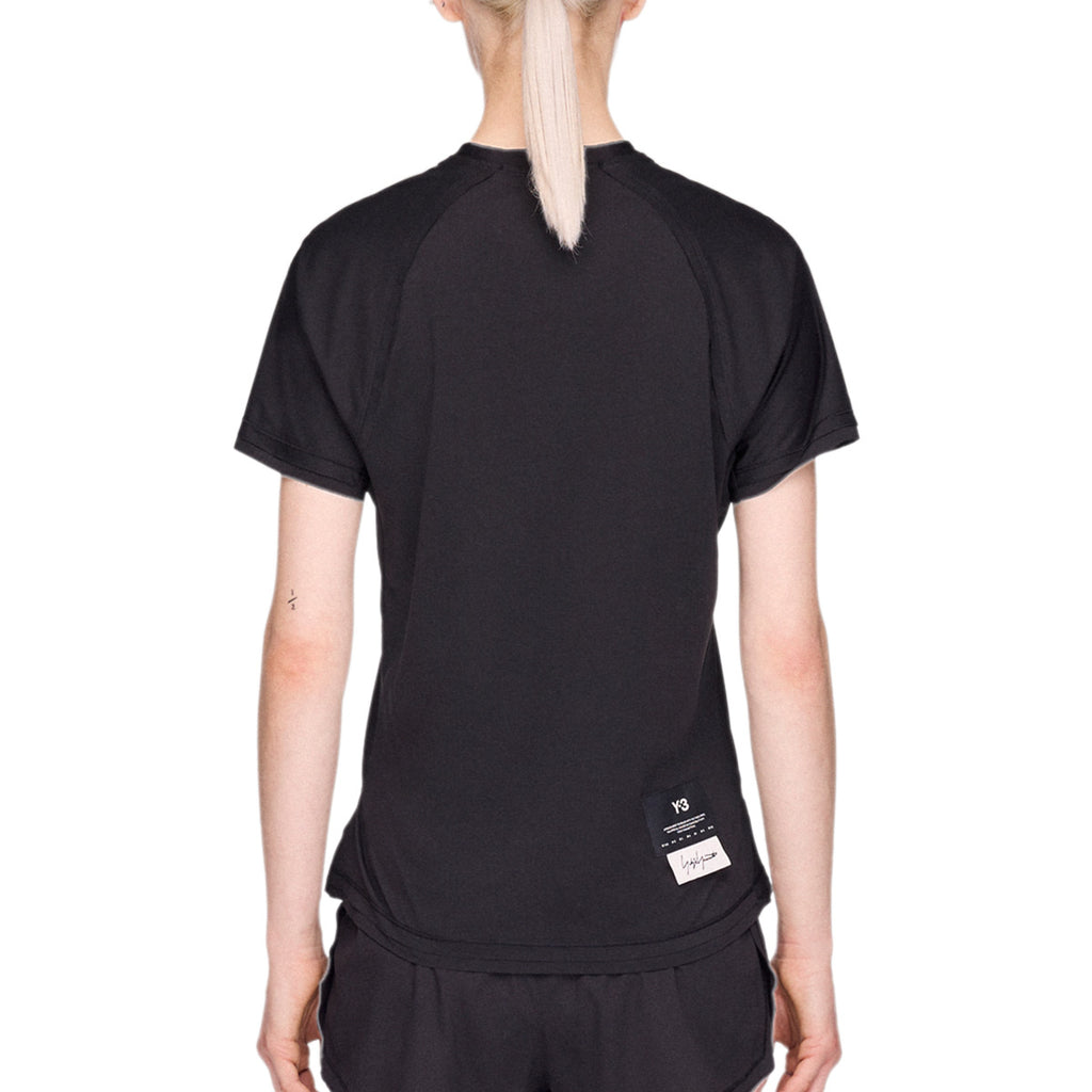 ADIDAS WOMEN Y3 RUNNING SHORT SLEEVE TEE - BLACK