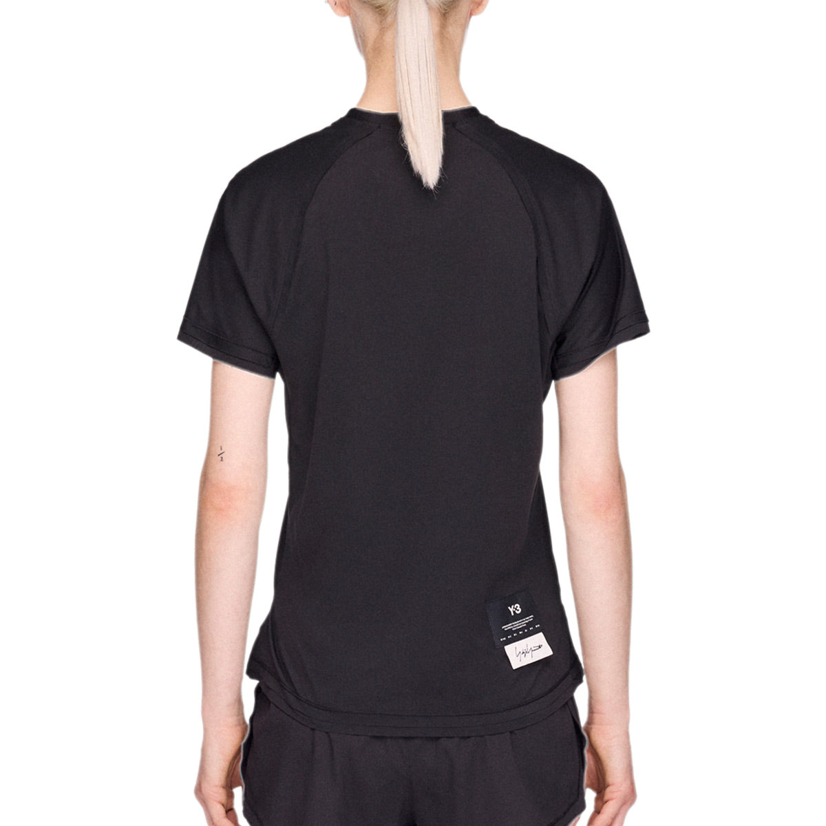 ADIDAS WOMEN Y3 RUNNING SHORT SLEEVE TEE - BLACK