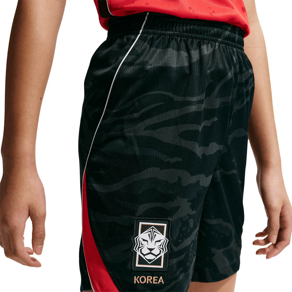 NIKE SOUTH KOREA 2026 HOME KIDS SHORTS - BLACK/GLOBAL RED/WHITE/CLUB GOLD