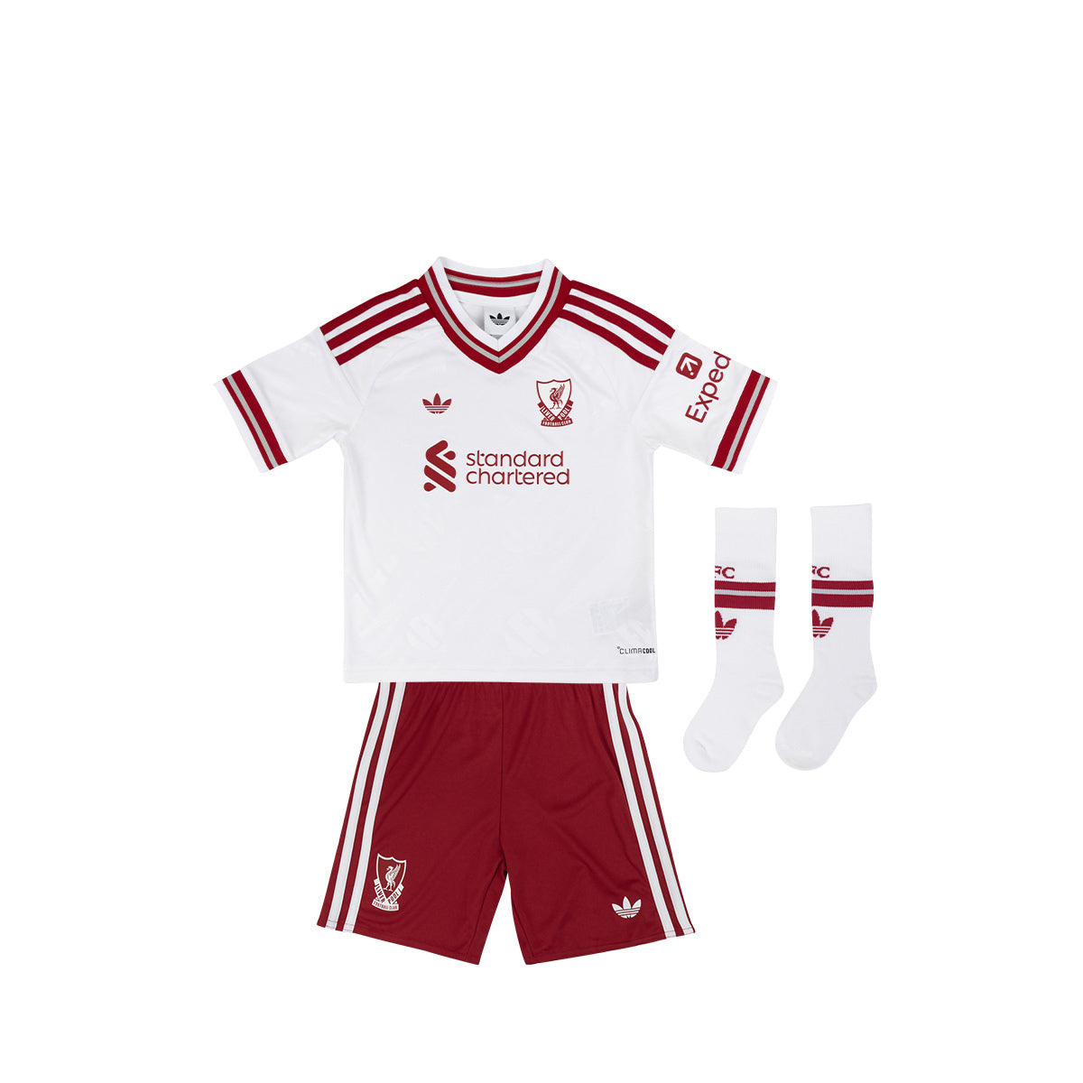 ADIDAS LIVERPOOL 2026/2027 AWAY MINI JERSEY - WHITE/STRAWBERRY RED
