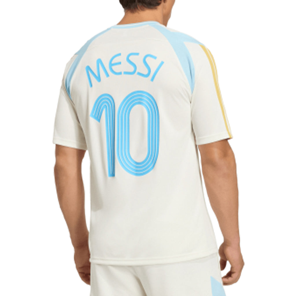 ADIDAS MESSI TRAINING TEE - OFF WHITE/ICE BLUE