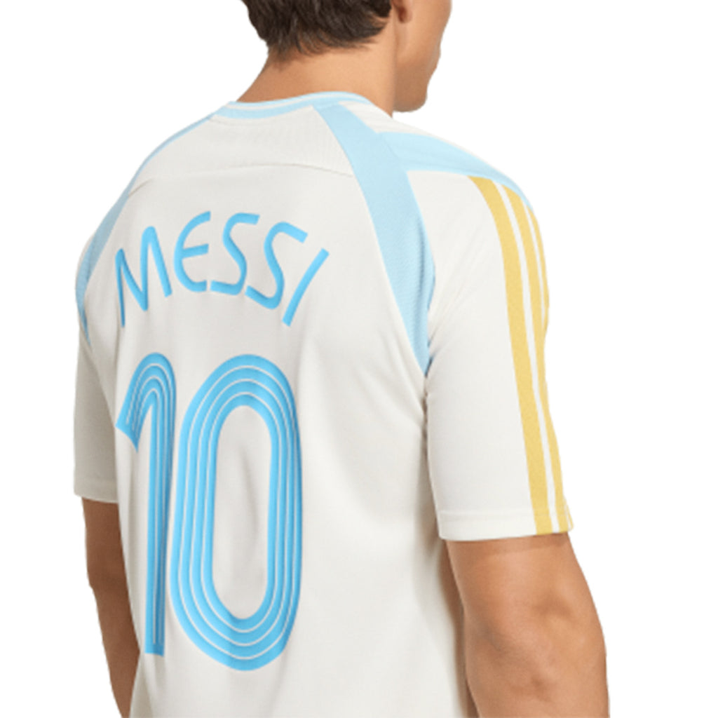 ADIDAS MESSI TRAINING TEE - OFF WHITE/ICE BLUE
