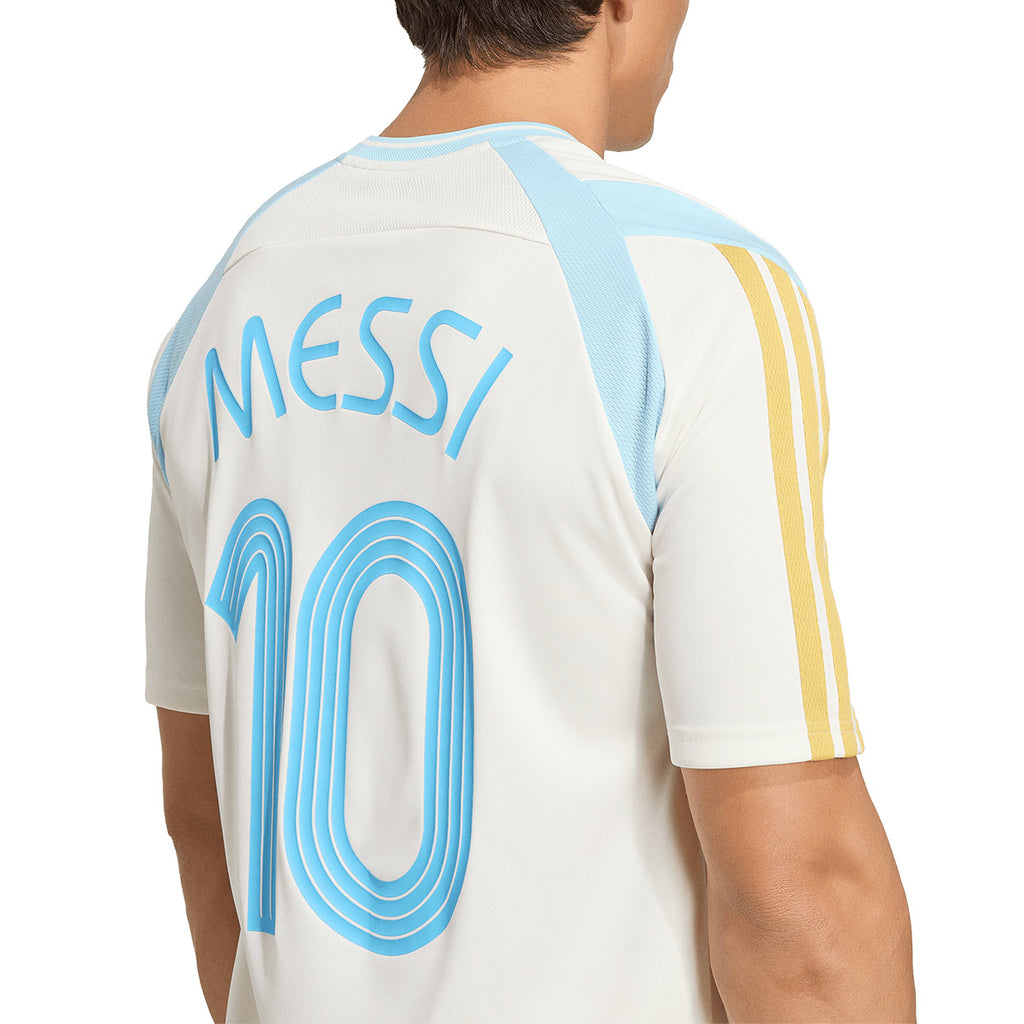 ADIDAS MESSI TRAINING TEE - OFF WHITE/ICE BLUE