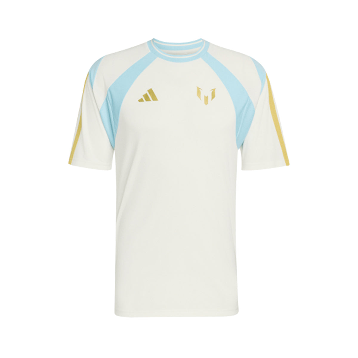 ADIDAS MESSI TRAINING TEE - OFF WHITE/ICE BLUE