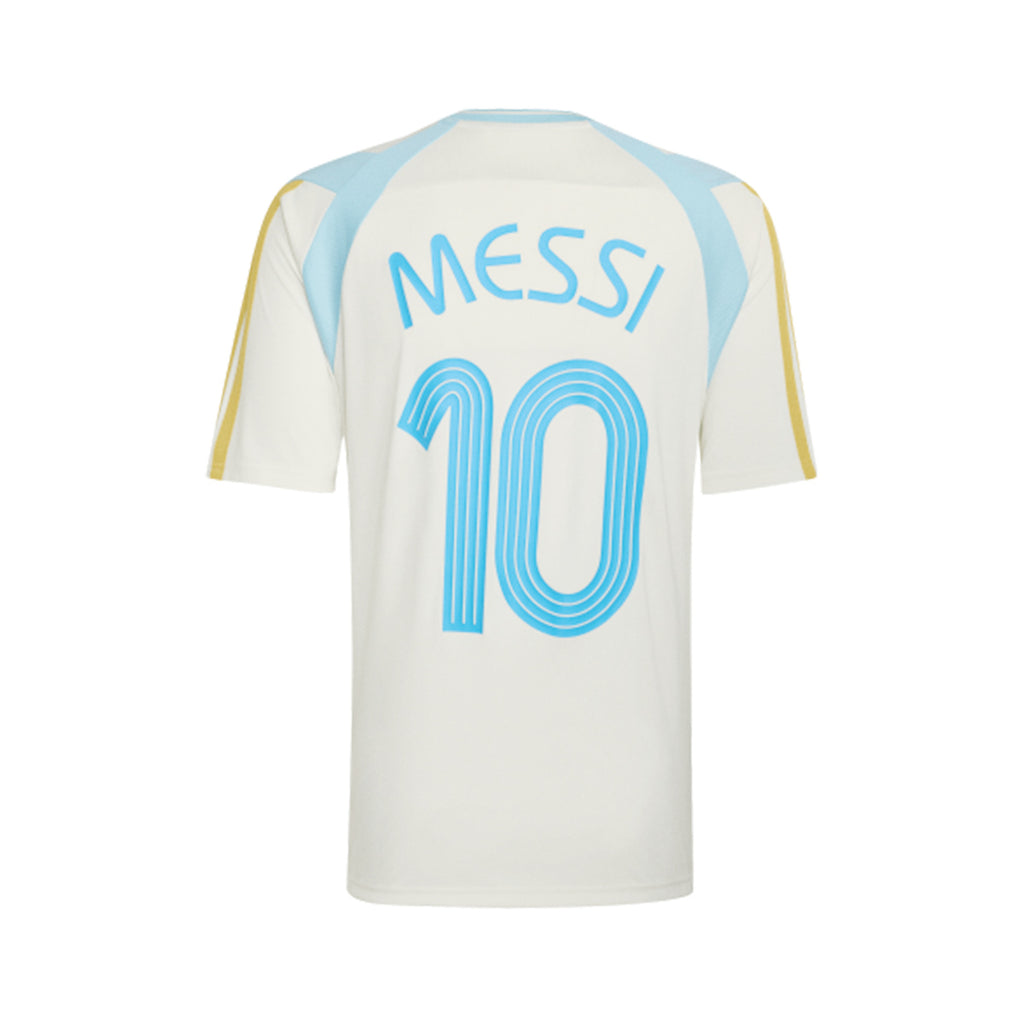 ADIDAS MESSI TRAINING TEE - OFF WHITE/ICE BLUE