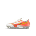 MIZUNO ALPHA III SELECT JR FG - WHITE/LAVA ORANGE/EVENING PRIMROSE