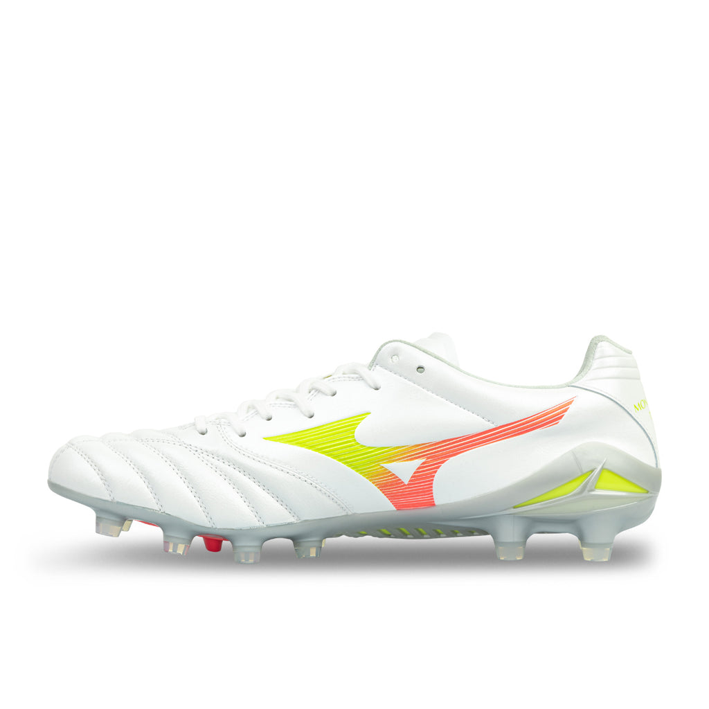MIZUNO MONARCIDA NEO III ELITE FG - WHITE/EVENING PRIMROSE/LAVA ORANGE
