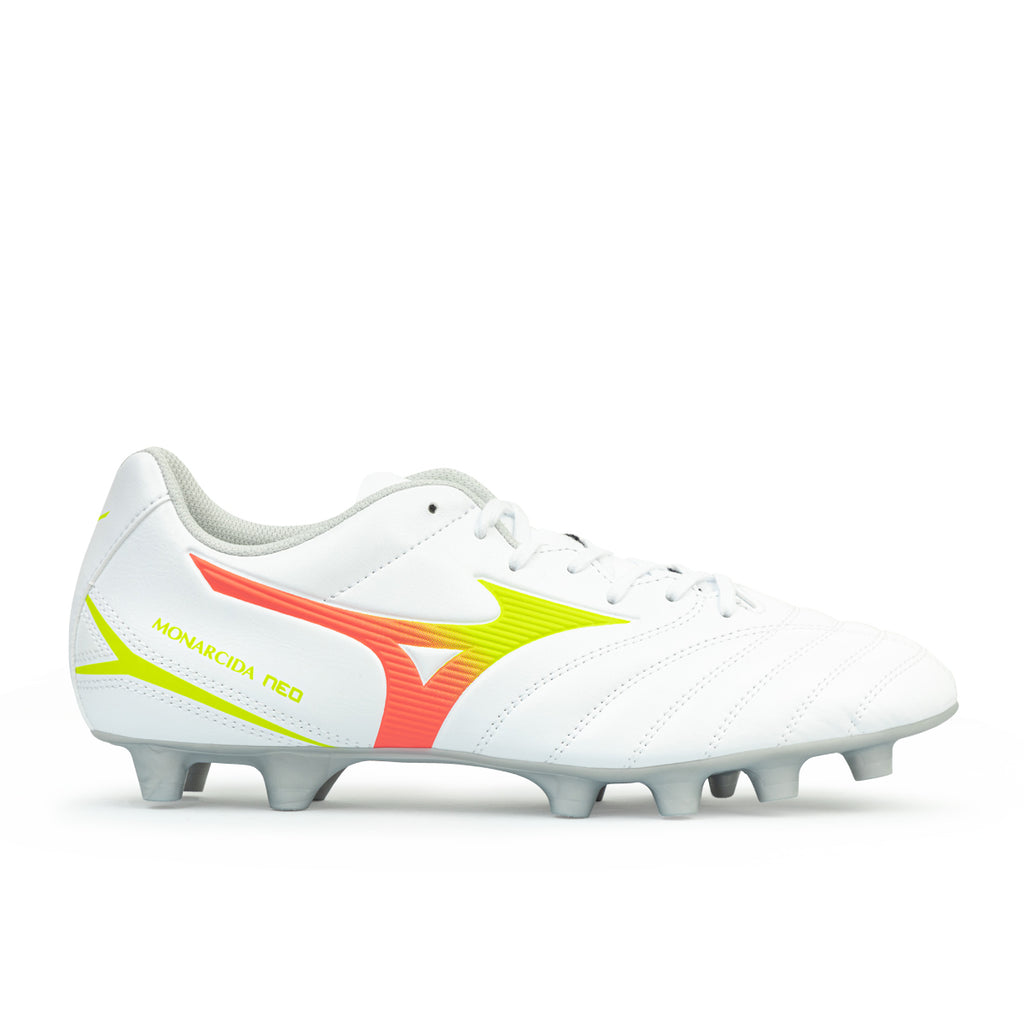 MIZUNO MONARCIDA NEO III SELECT FG - WHITE/EVENING PRIMROSE/LAVA ORANGE