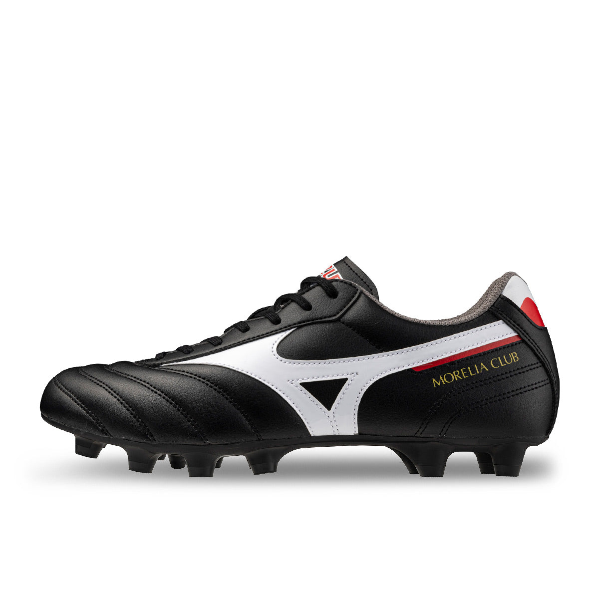 MIZUNO MORELIA II CLUB FG - BLACK/WHITE/CHINESE RED