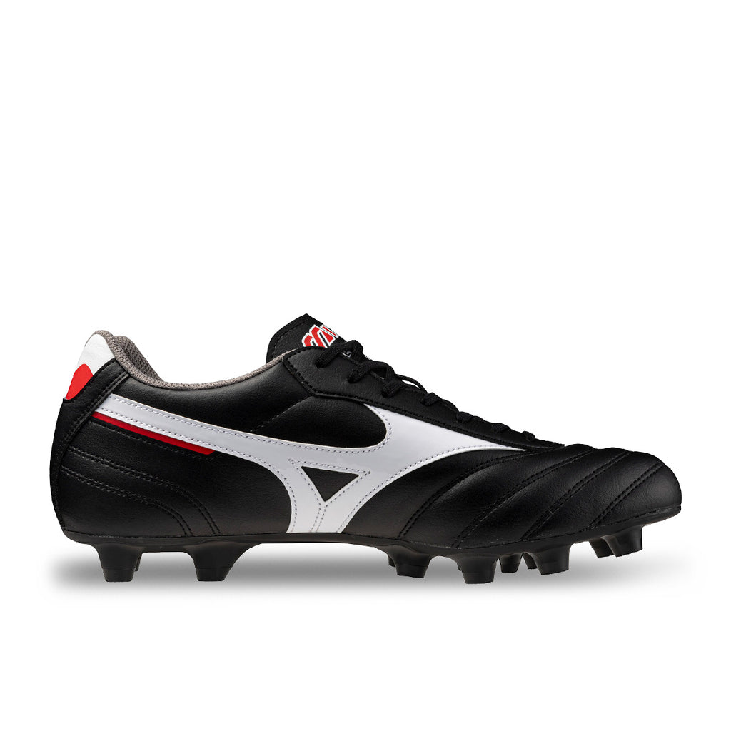 MIZUNO MORELIA II CLUB FG - BLACK/WHITE/CHINESE RED