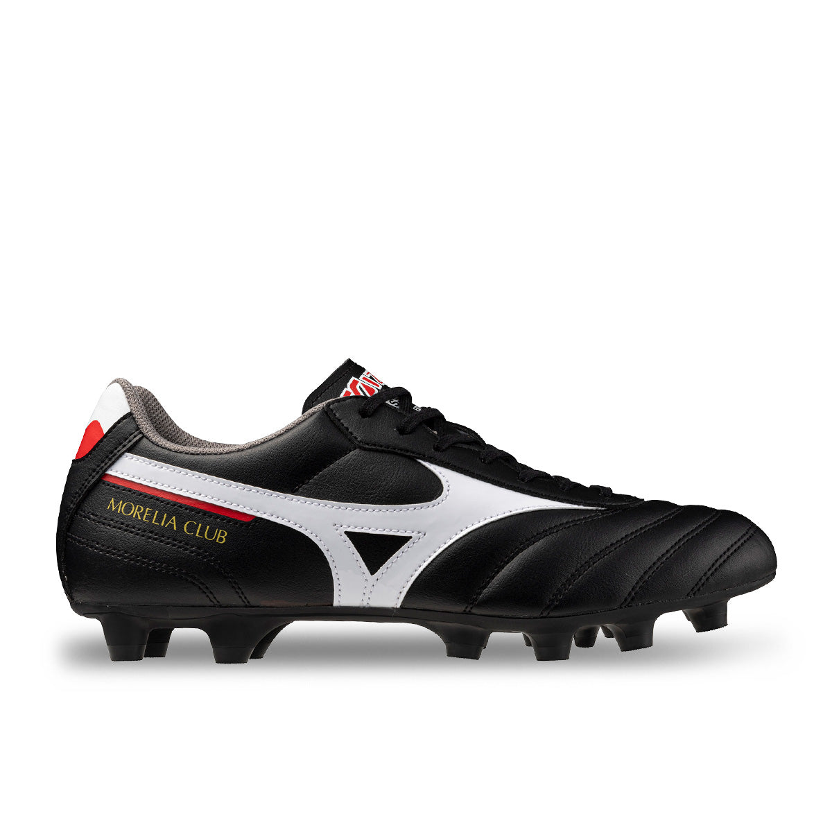 MIZUNO MORELIA II CLUB FG - BLACK/WHITE/CHINESE RED