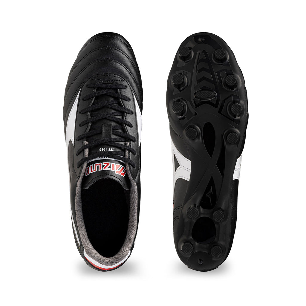 MIZUNO MORELIA II CLUB FG - BLACK/WHITE/CHINESE RED