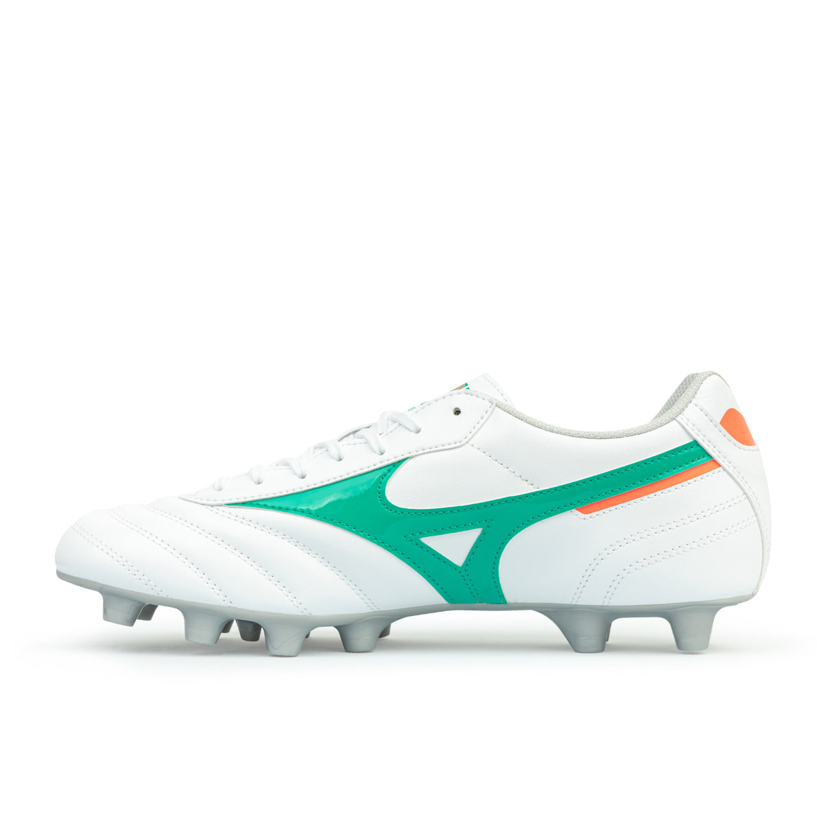 MIZUNO MORELIA II CLUB FG - WHITE/ARCADIA/LAVA ORANGE