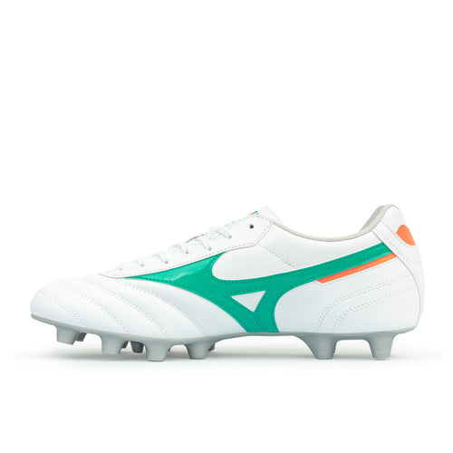 MIZUNO MORELIA II CLUB FG - WHITE/ARCADIA/LAVA ORANGE