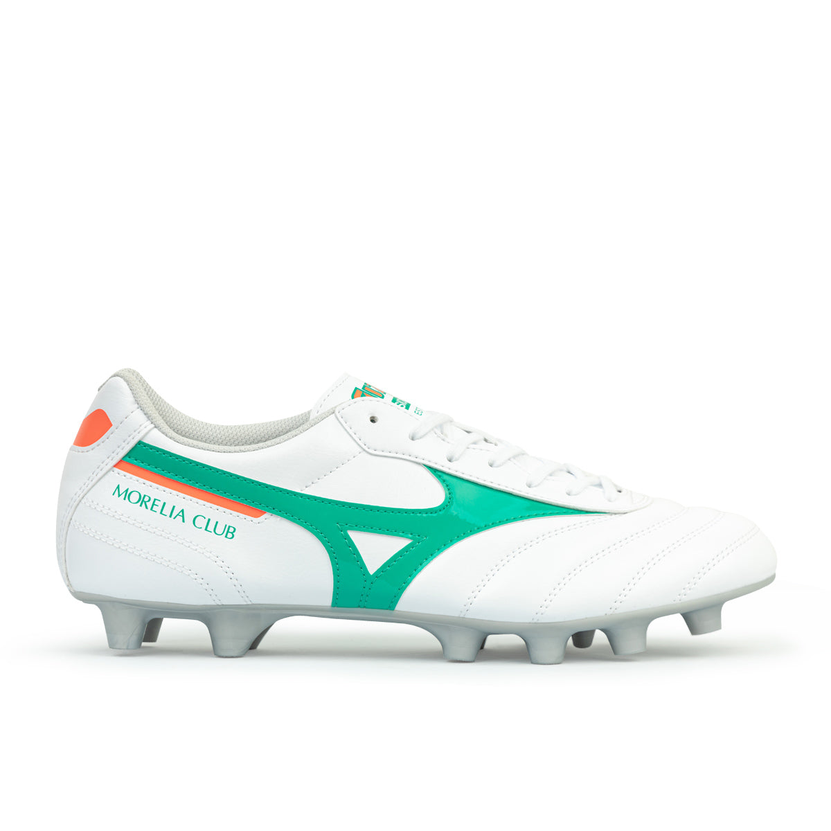 MIZUNO MORELIA II CLUB FG - WHITE/ARCADIA/LAVA ORANGE