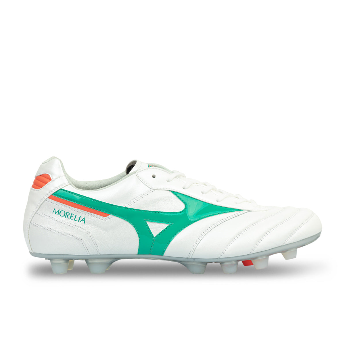 MIZUNO MORELIA II ELITE FG - WHITE/ARCADIA/LAVA ORANGE