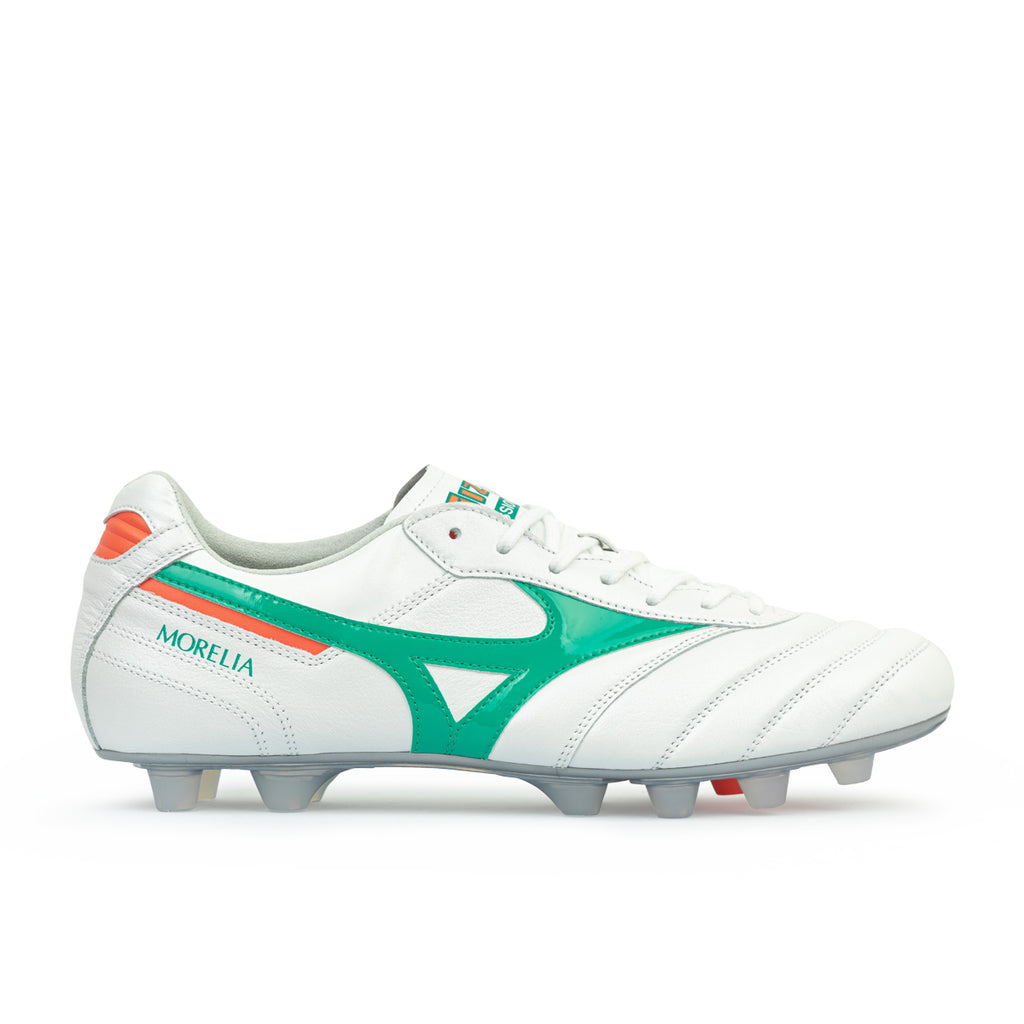 MIZUNO MORELIA II JAPAN FG - WHITE/ARCADIA/LAVA ORANGE