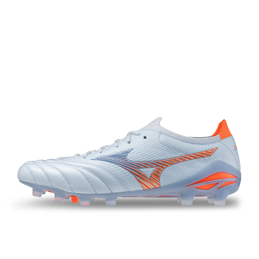 MIZUNO MORELIA NEO V BETA JAPAN FG - BLUE FINCH/CORNFLOWER BLUE/LAVA ORANGE