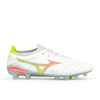 MIZUNO MORELIA NEO V BETA JAPAN FG - WHITE/EVENING PRIMROSE/LAVA ORANGE