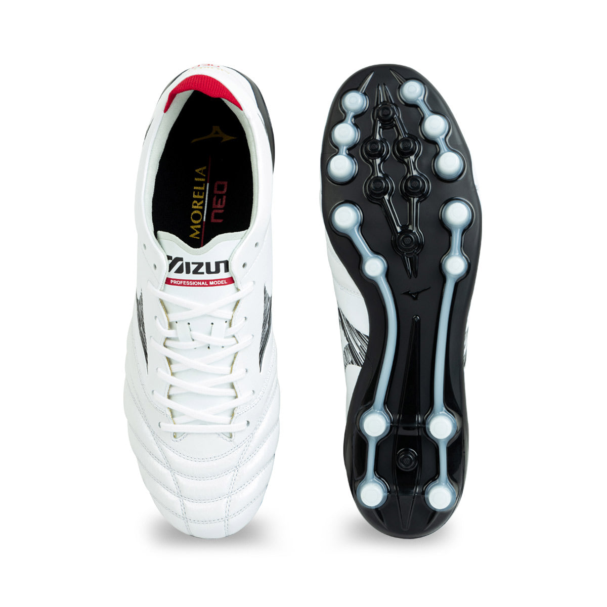 MIZUNO MORELIA NEO V ELITE AG - WHITE/BLACK/CHINESE RED
