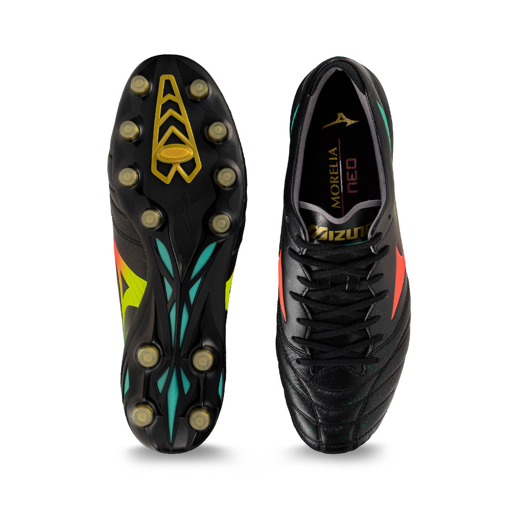 MIZUNO MORELIA NEO V ELITE FG - BLACK/LAVA ORANGE/ARCADIA