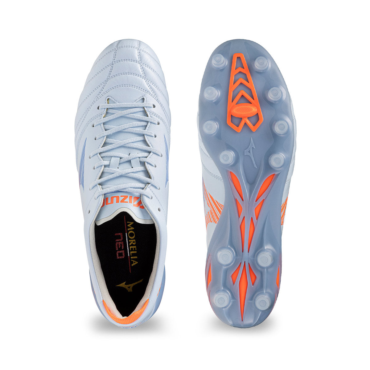 MIZUNO MORELIA NEO V ELITE FG - BLUE FINCH/CORNFLOWER BLUE/LAVA ORANGE