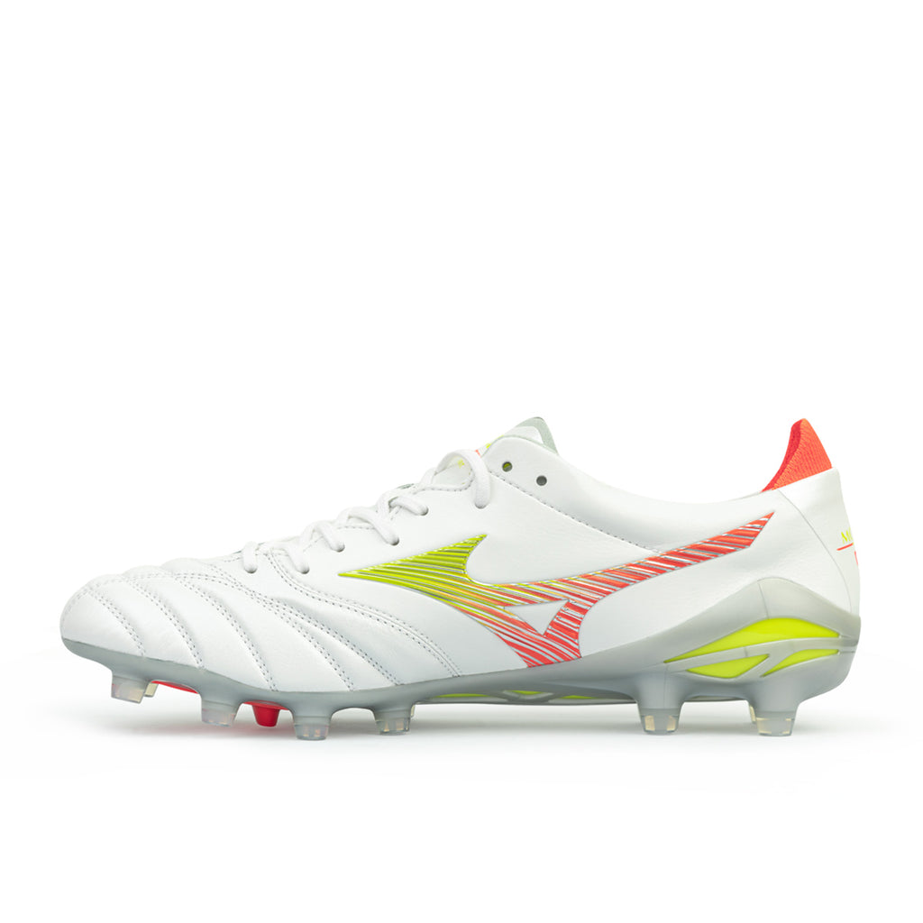 MIZUNO MORELIA NEO V JAPAN FG - WHITE/EVENING PRIMROSE/LAVA ORANGE
