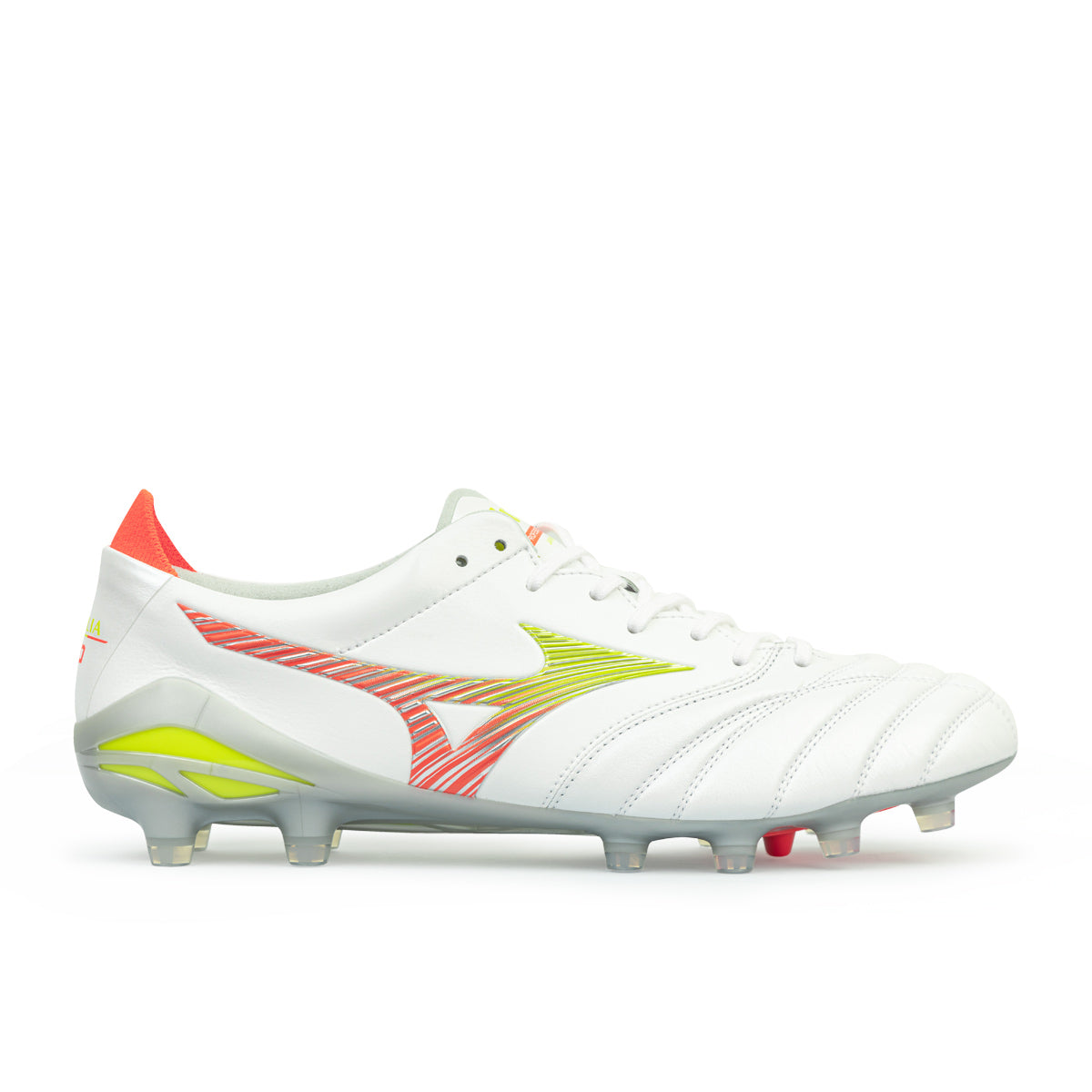 MIZUNO MORELIA NEO V JAPAN FG - WHITE/EVENING PRIMROSE/LAVA ORANGE