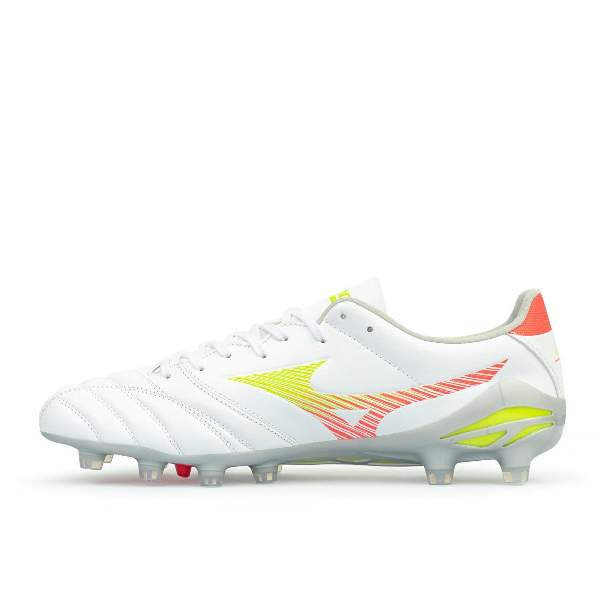 MIZUNO MORELIA NEO V PRO FG - WHITE/EVENING PRIMROSE/LAVA ORANGE