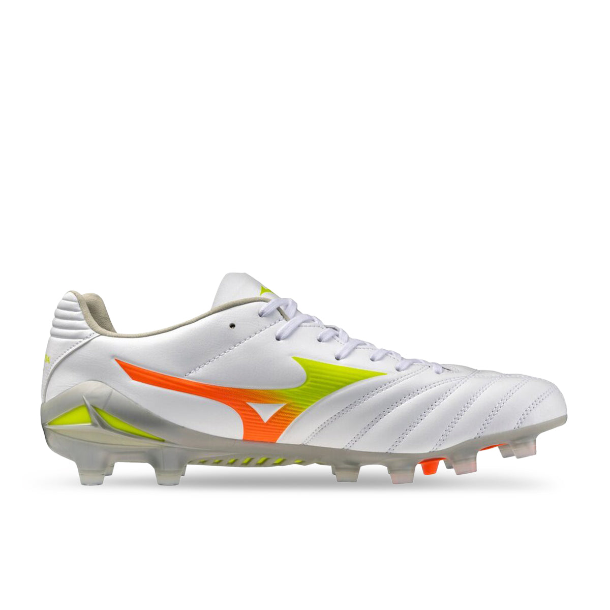 MIZUNO MONARCIDA NEO III PRO FG - WHITE/EVENING PRIMROSE/LAVA ORANGE