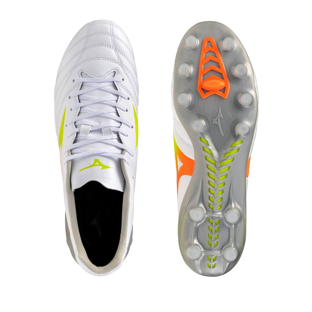 MIZUNO MONARCIDA NEO III PRO FG - WHITE/EVENING PRIMROSE/LAVA ORANGE
