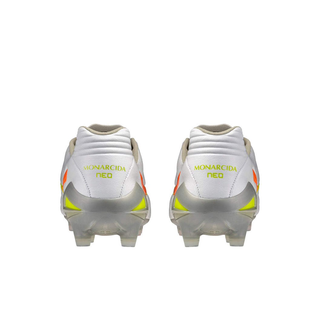 MIZUNO MONARCIDA NEO III PRO FG - WHITE/EVENING PRIMROSE/LAVA ORANGE