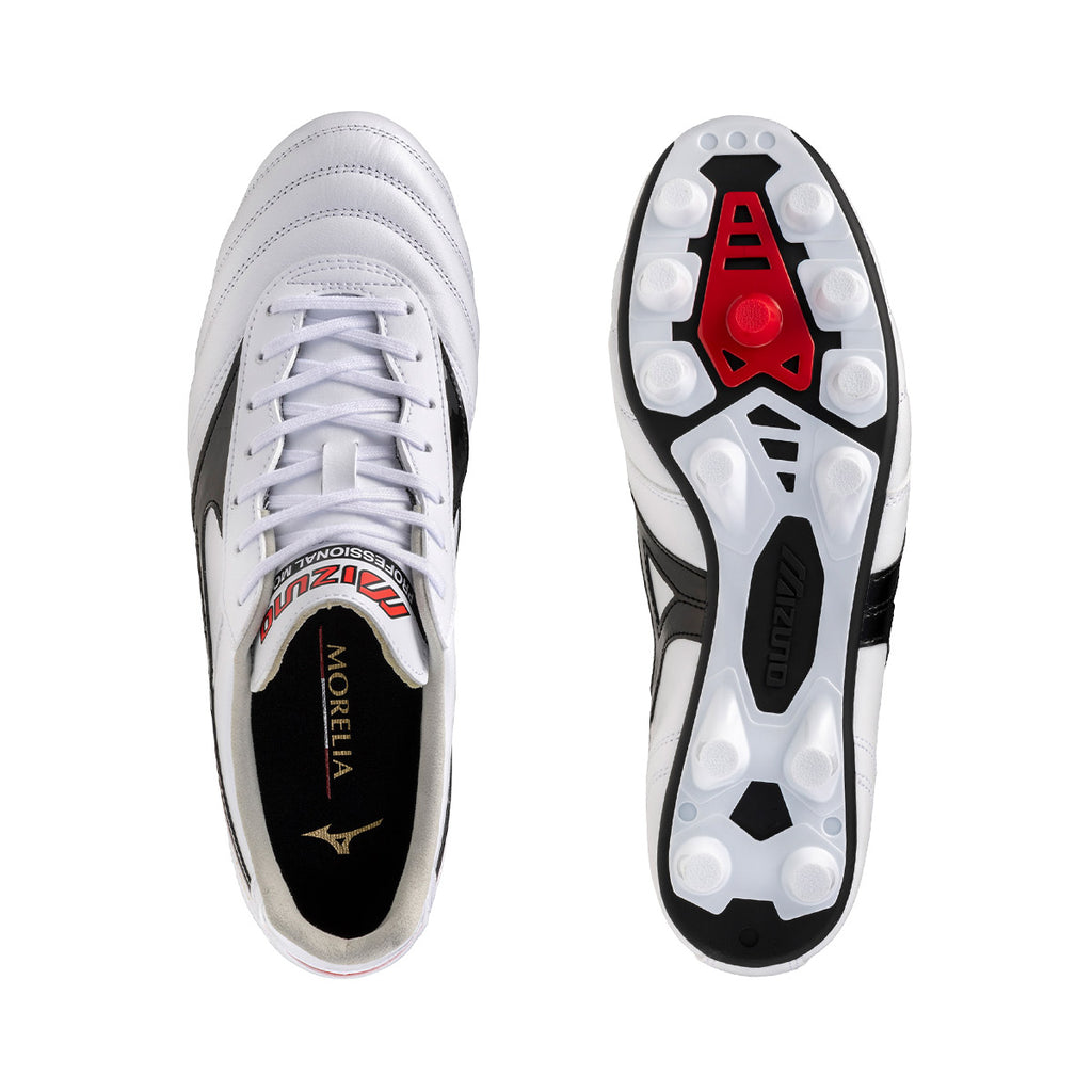 MIZUNO MORELIA II PRO FG - WHITE/BLACK/CHINESE RED