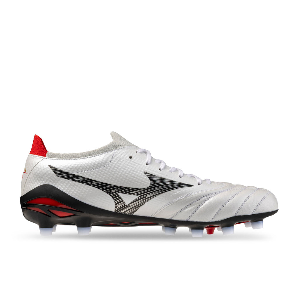 MIZUNO MORELIA NEO V BETA ELITE FG - WHITE/BLACK/CHINESE RED