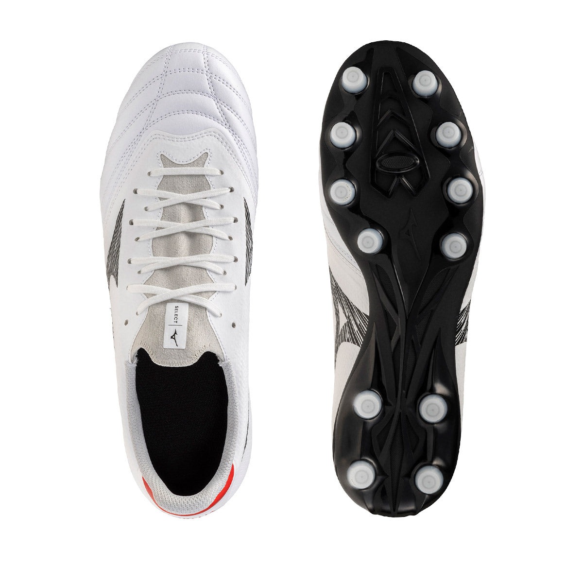 MIZUNO MORELIA NEO V BETA SELECT FG - WHITE/BLACK/CHINESE RED