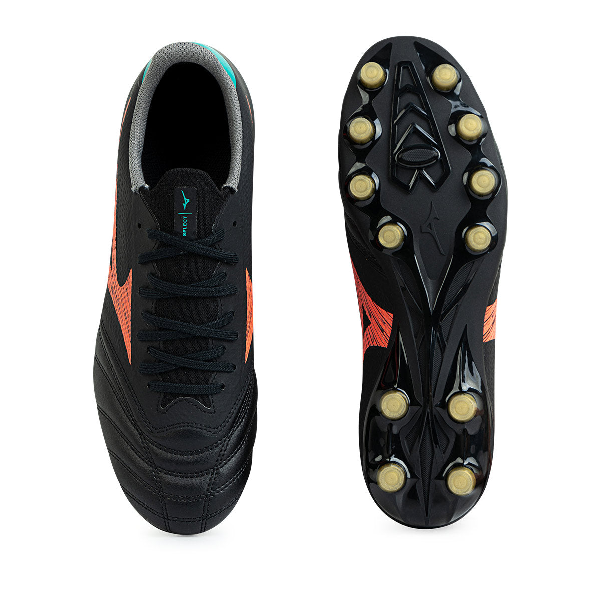 MIZUNO MORELIA NEO V BETA SELECT FG - BLACK/LAVA ORANGE/ARCADIA