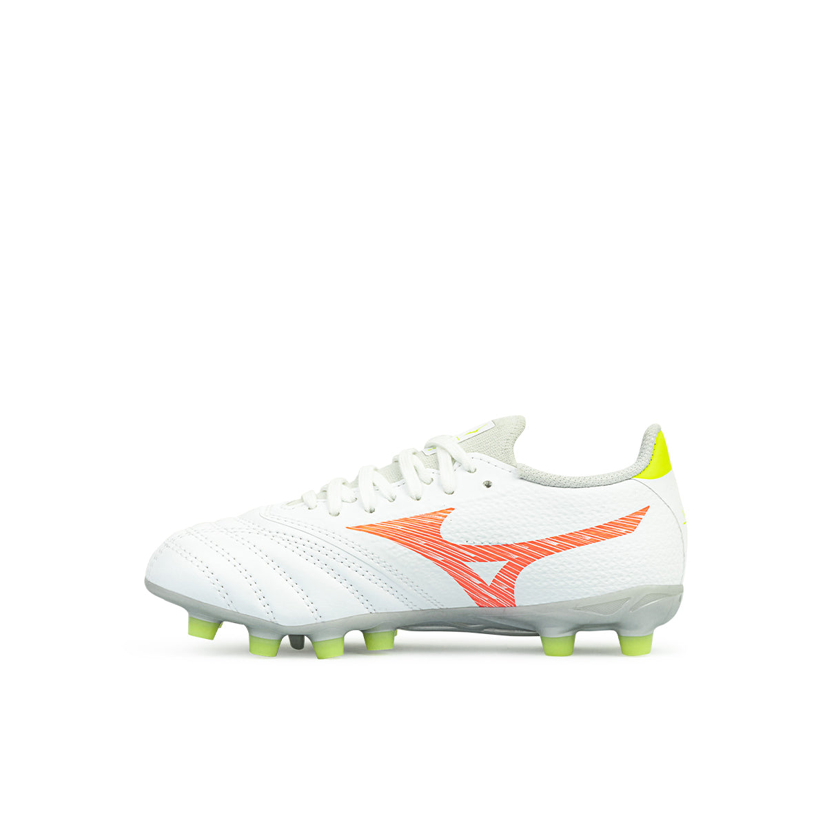 MIZUNO MORELIA NEO V BETA SELECT JR FG - WHITE/EVENING PRIMROSE/LAVA ORANGE